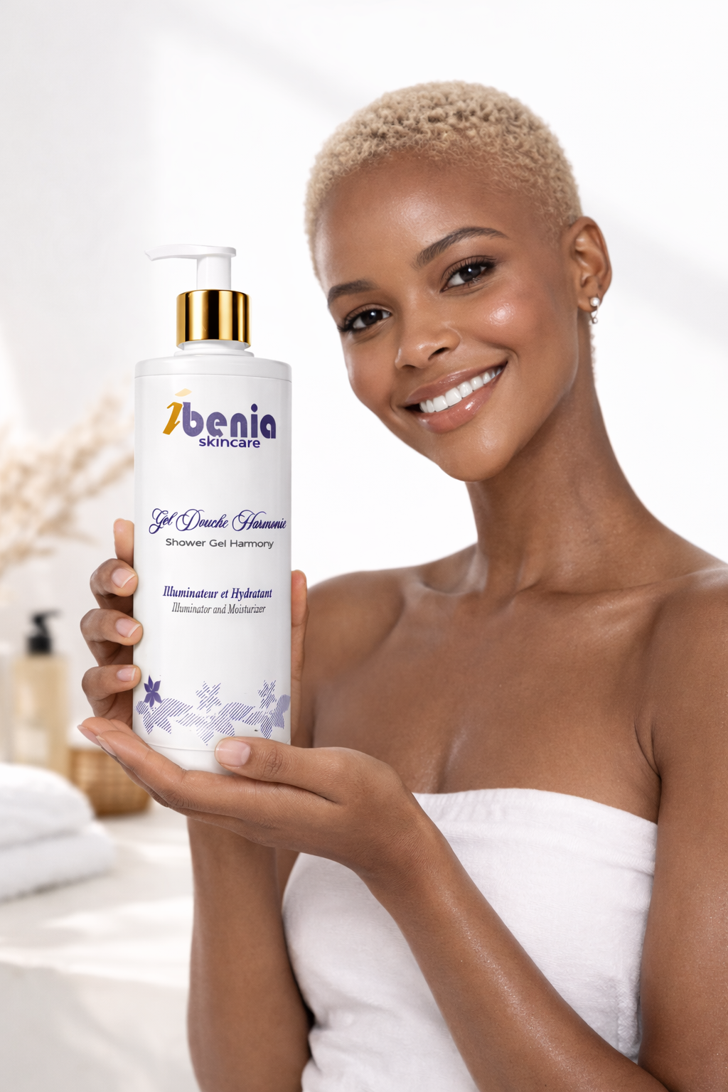 Gamme Harmony teint clair éclaircissant gel douche peau noir